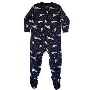 Carter's Fleece Space and Rocket Themed Footed Sleep And Play Pajamas